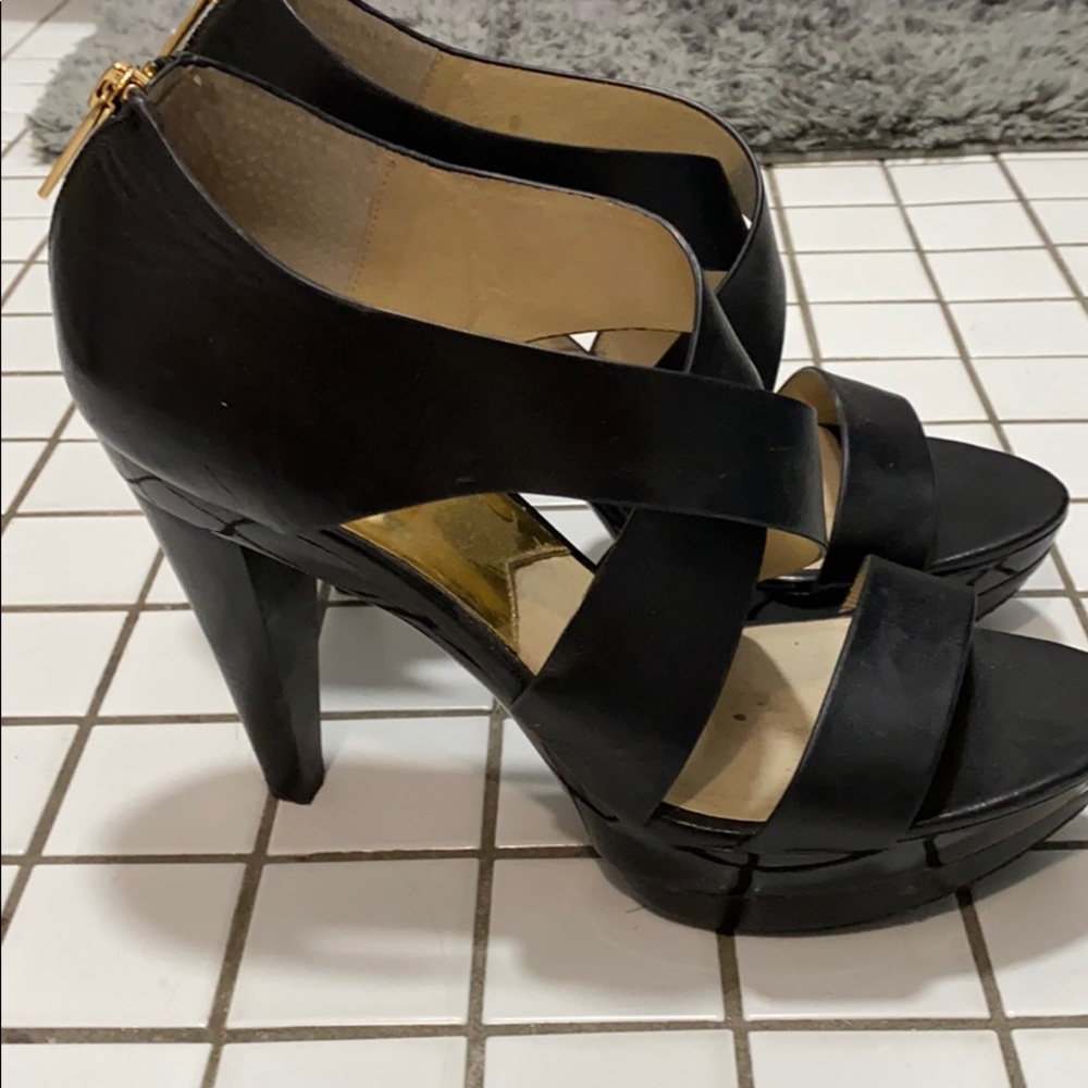 Michael kors black platform heels like new!!